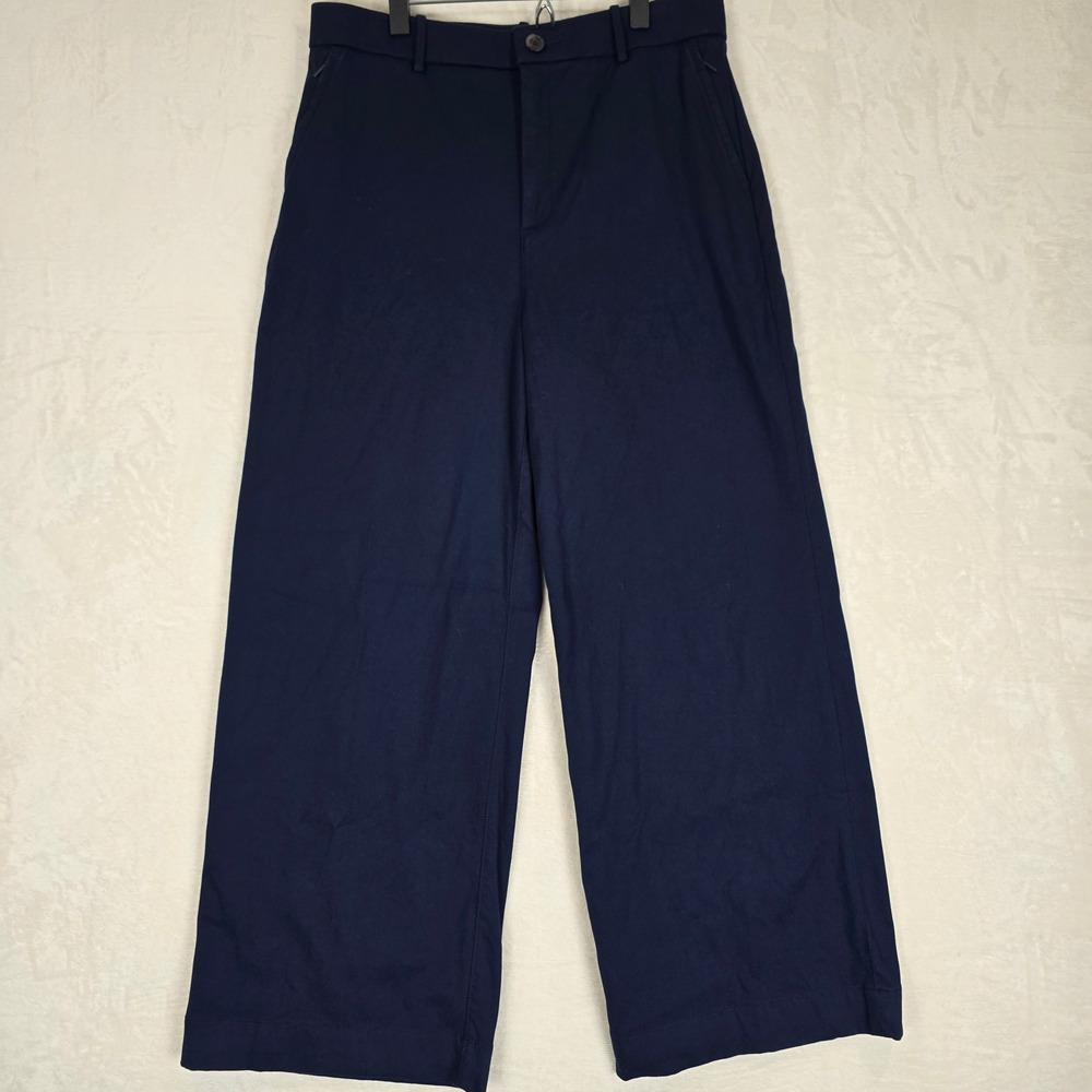 Spanx Stretch Twill Navy Blue Wide Leg Trousers Pants XL 21279T